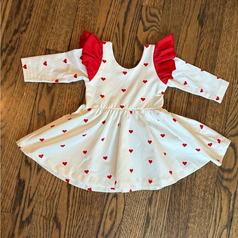 Monica + Andy Valentines Hearts Dress 6-12 Months